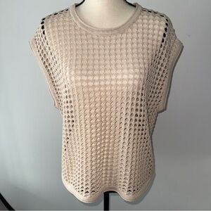 Steve Madden Beige Women's Crochet top size Large sleeveless Cottagecore